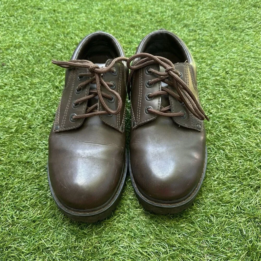 Vintage Y2K Faded‎ Glory Oxford Shoes Mens Size 8.5 Chunky Brown Lace Up